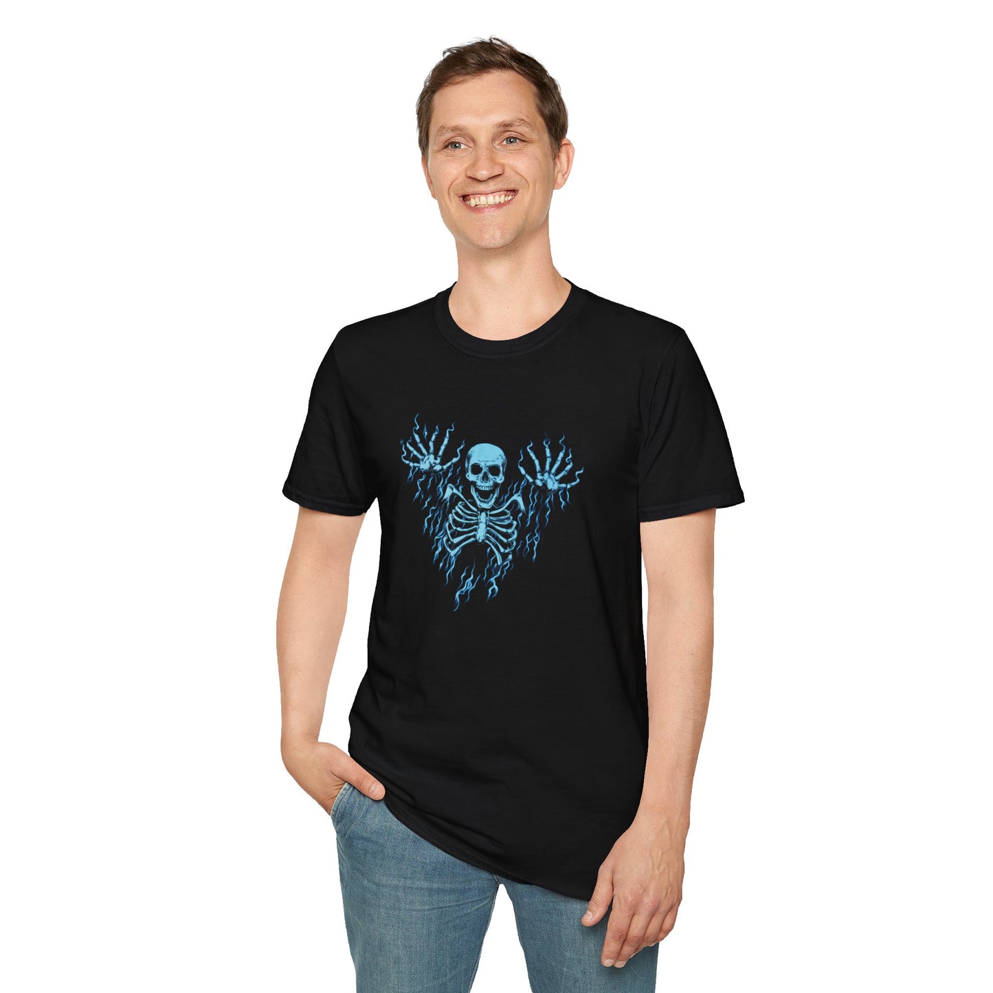 Electric Soul: Blue Lightning Skeleton Tee