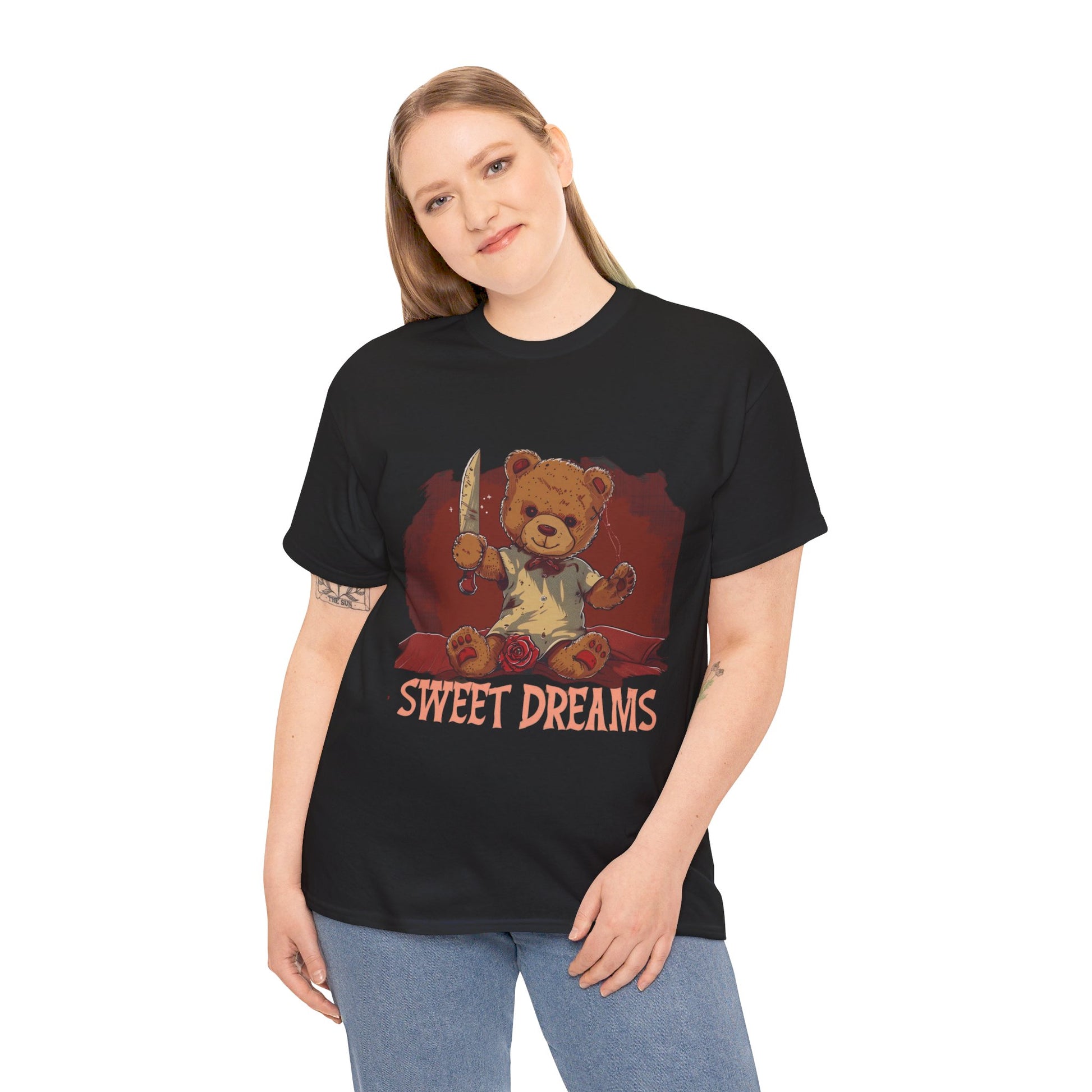 Sweet Dreams Teddy Bear Tee – Vintage Horror Style - Yurei Works