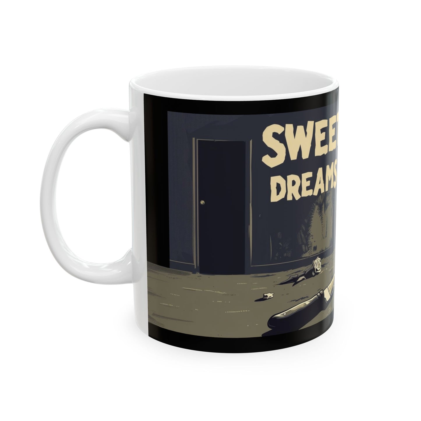 Sweet Dreams Teddy Bear Mug – Vintage Horror Style - Yurei Works