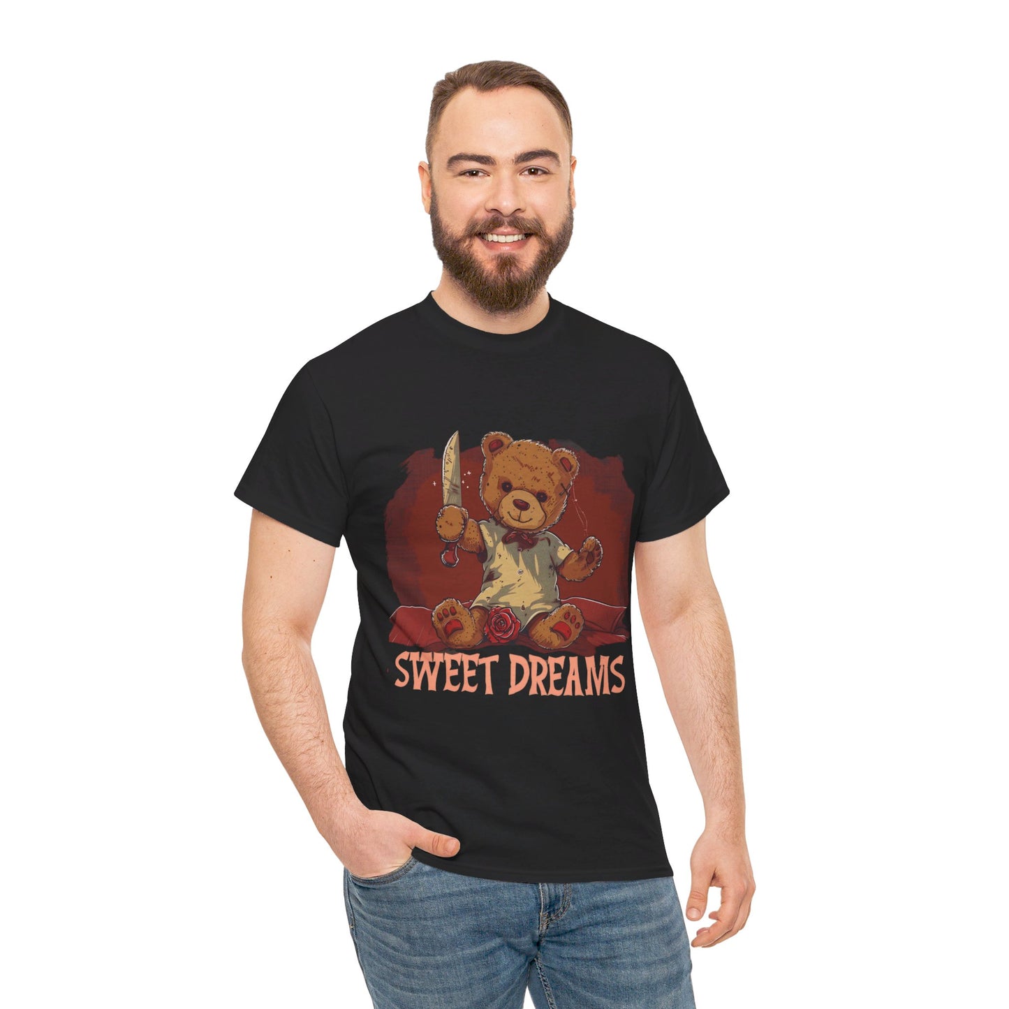 Sweet Dreams Teddy Bear Tee – Vintage Horror Style - Yurei Works