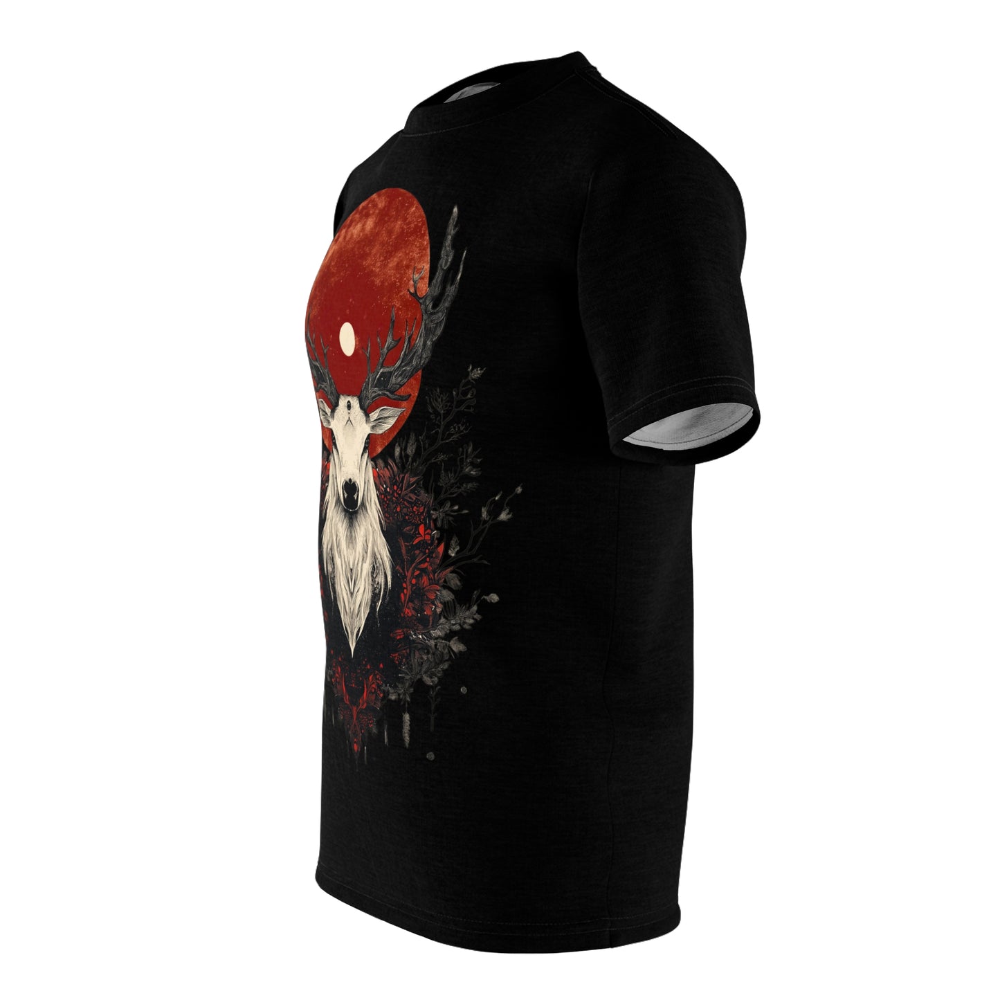 Crimson Moon Stag: Gothic T-Shirt