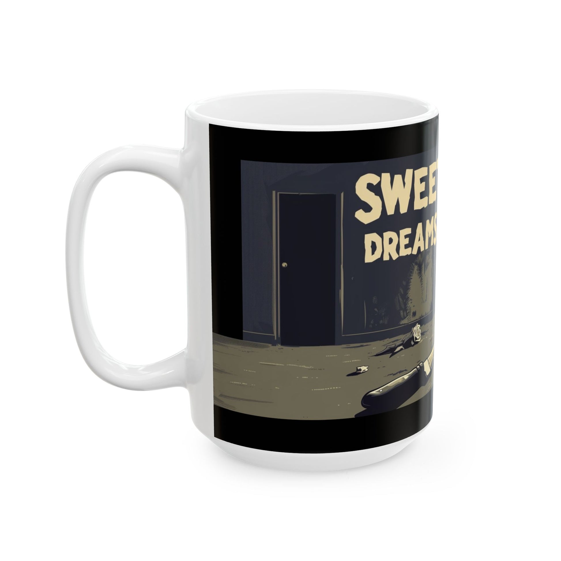 Sweet Dreams Teddy Bear Mug – Vintage Horror Style - Yurei Works