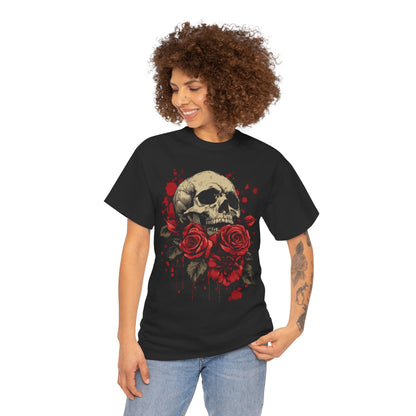 Blood Rose Skull: Gothic Horror Tee