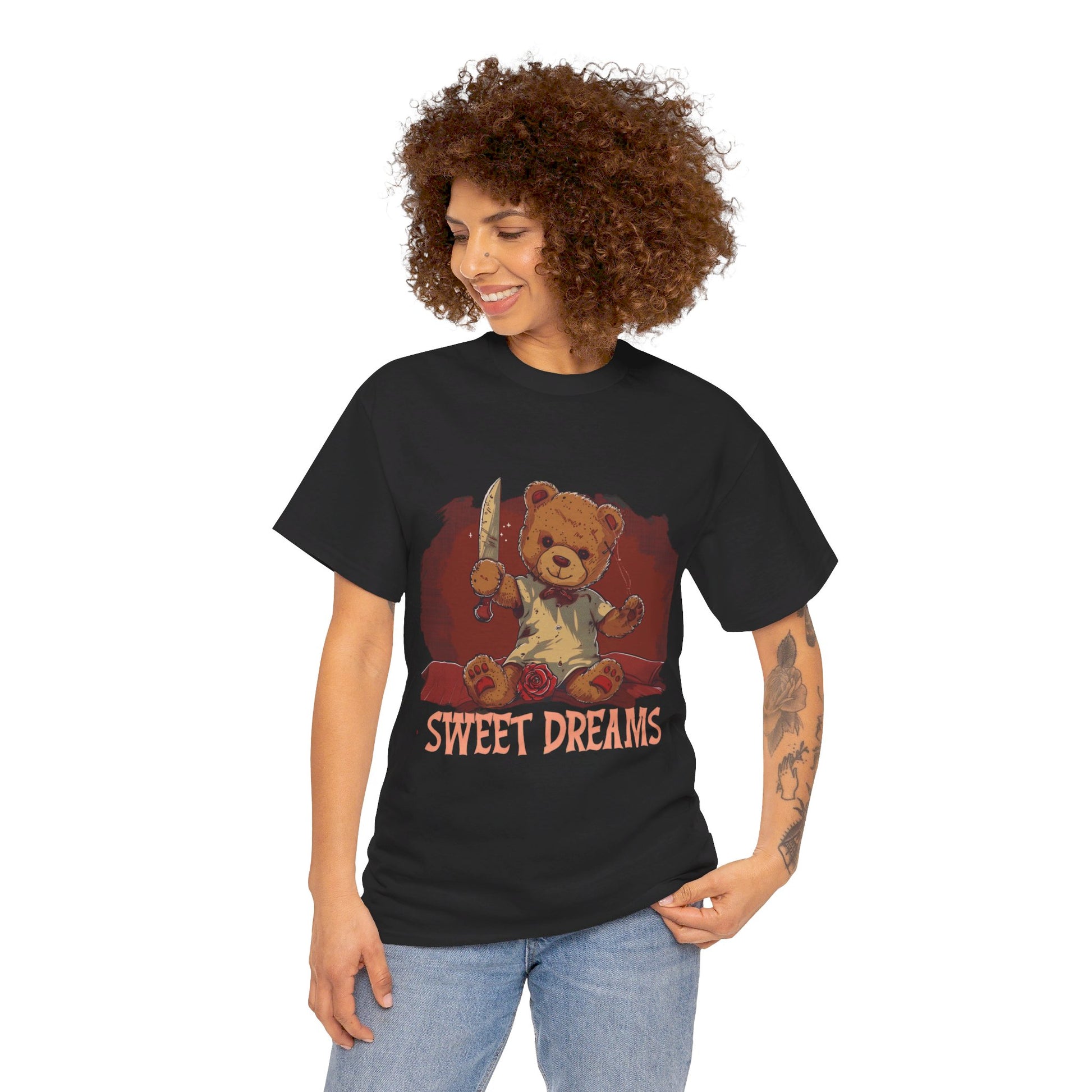 Sweet Dreams Teddy Bear Tee – Vintage Horror Style - Yurei Works