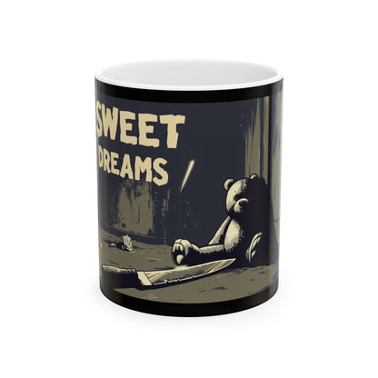 Sweet Dreams Teddy Bear Mug – Vintage Horror Style - Yurei Works