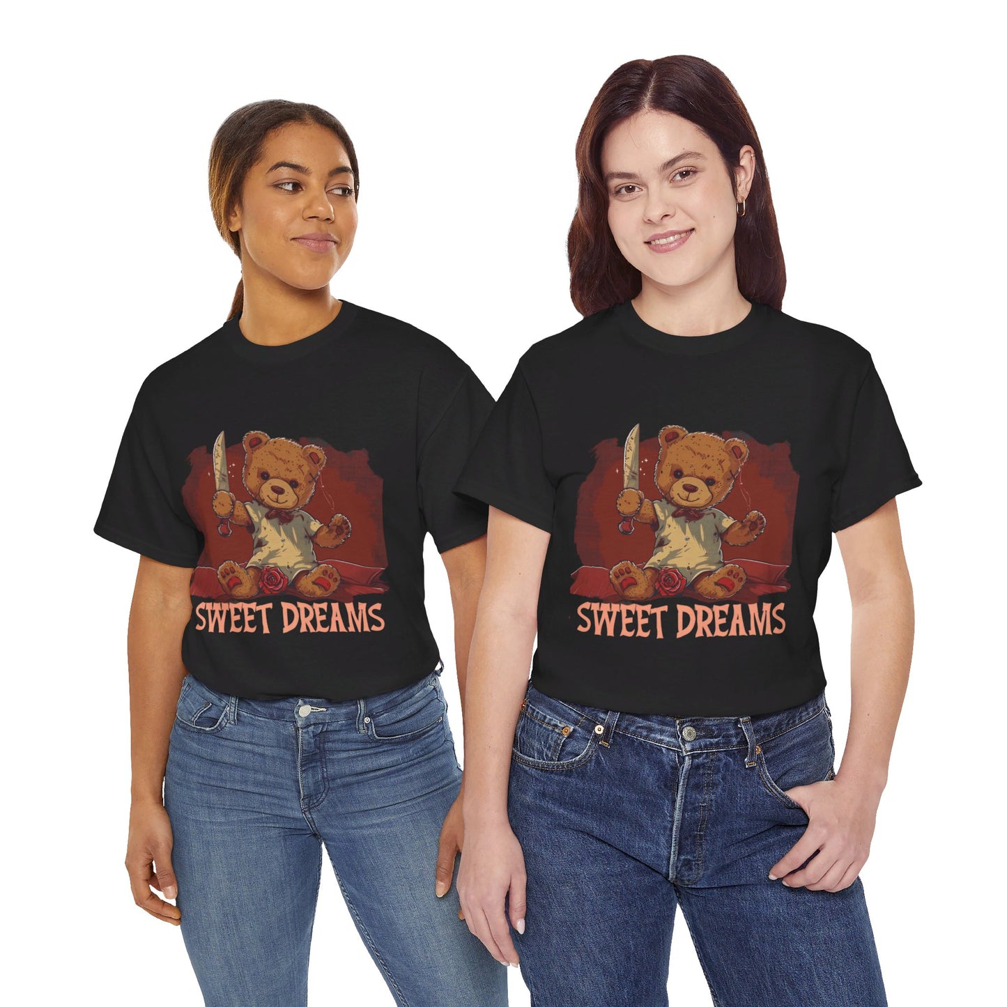 Sweet Dreams Teddy Bear Tee – Vintage Horror Style - Yurei Works