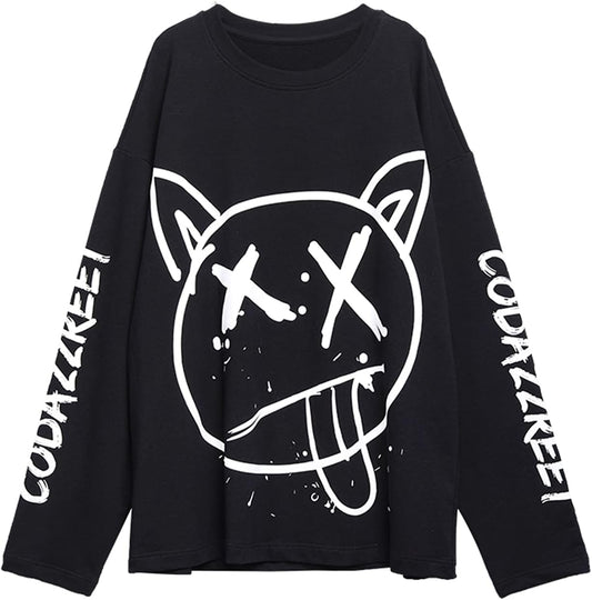 Gothic Cartoon Horror Graphic T-Shirt Women Character Print Loose Punk Japanese Pullover Top Harajuku Street Tees …