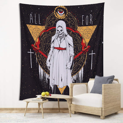 Pocass Skull Women Gothic Wall Tapestry Skeleton Goth Tapestry Wizard Tapestries Devil Evil Eye Tapestry Astrology Wall Hanging Tapestry for Bedroom, 51.2ʺ × 59.1ʺ