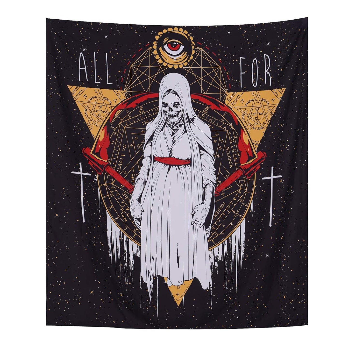 Pocass Skull Women Gothic Wall Tapestry Skeleton Goth Tapestry Wizard Tapestries Devil Evil Eye Tapestry Astrology Wall Hanging Tapestry for Bedroom, 51.2ʺ × 59.1ʺ