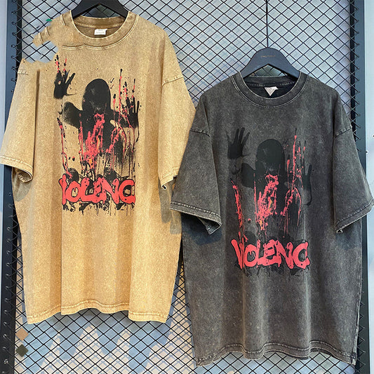 Batik Wash Distressed Tee - Yurei Works