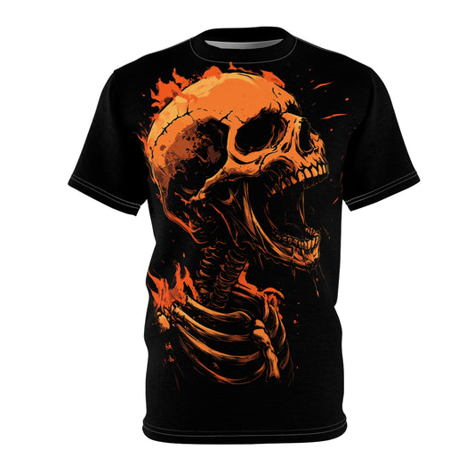 Inferno’s Skull: Flaming Skull T-shirt - Yurei Works