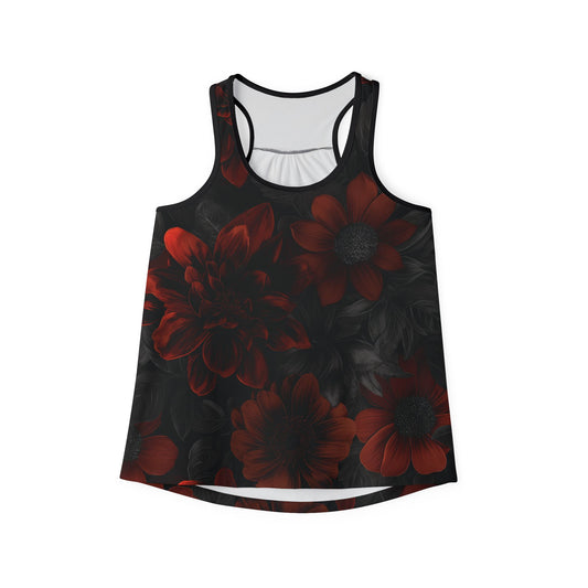 Gothic Floral Racerback Top - Dark Elegance - Yurei Works