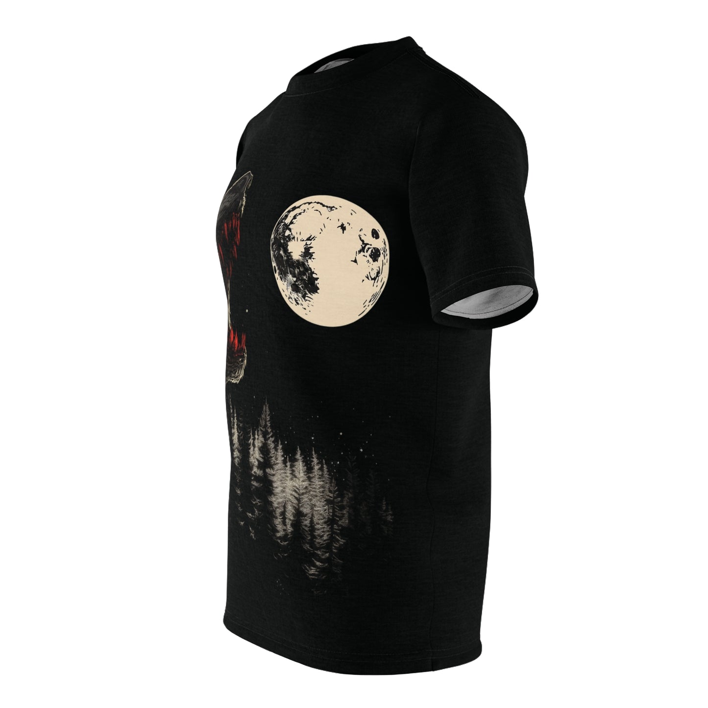 Moonlit Howl - Red-Eyed Werewolf T-Shirt - Yurei Works