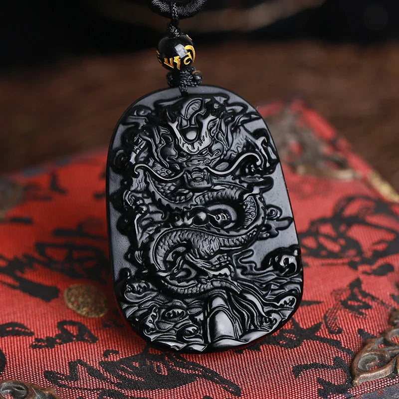 Dragon Black Obsidian Necklace - Yurei Works