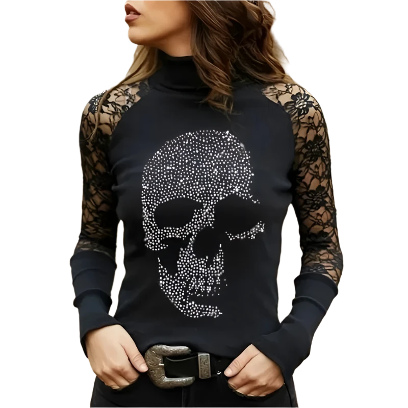 Women Gothic Lace Tee 