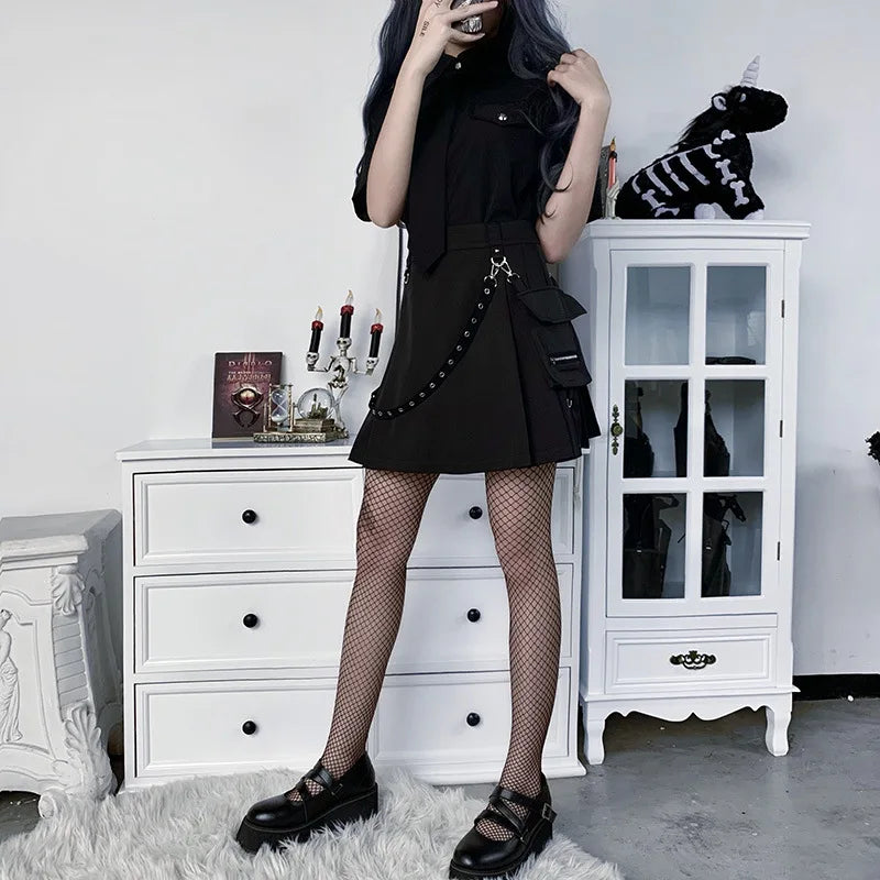 Punk Gothic Mini Skirt - Yurei Works