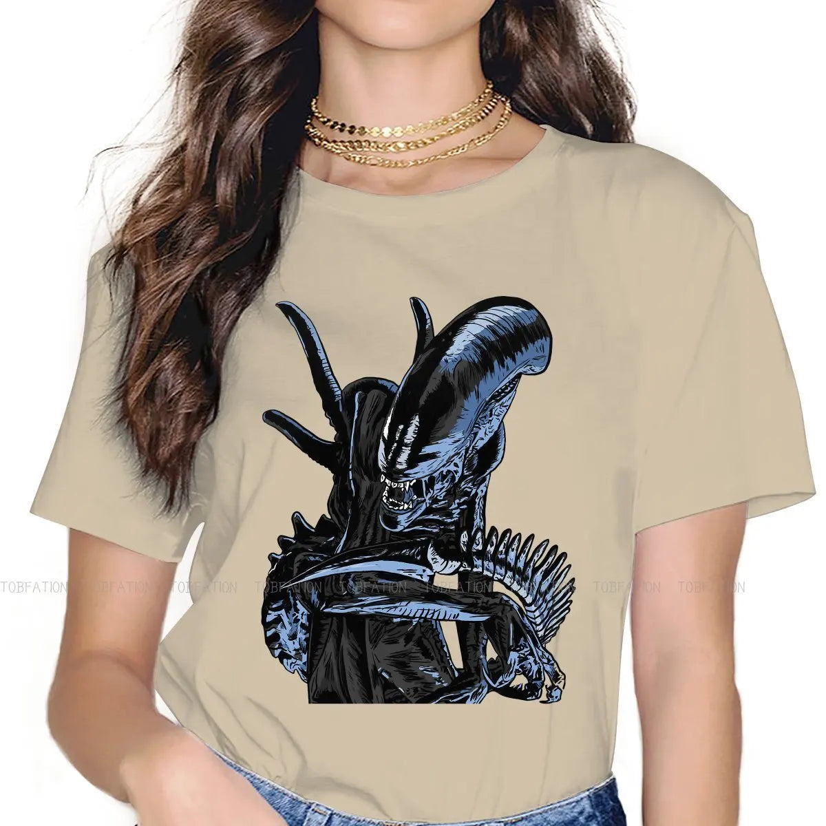 Alien Thriller Movie TShirt for Woman Girl 4XL Xenomorph Soft Summer Tee T Shirt High Quality Loose - Yurei Works