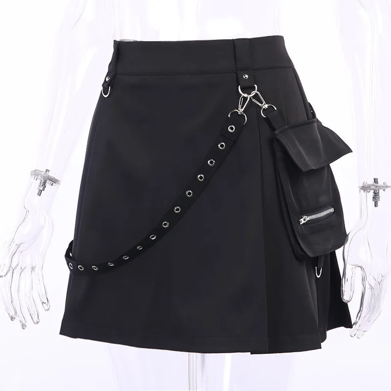 Punk Gothic Mini Skirt - Yurei Works