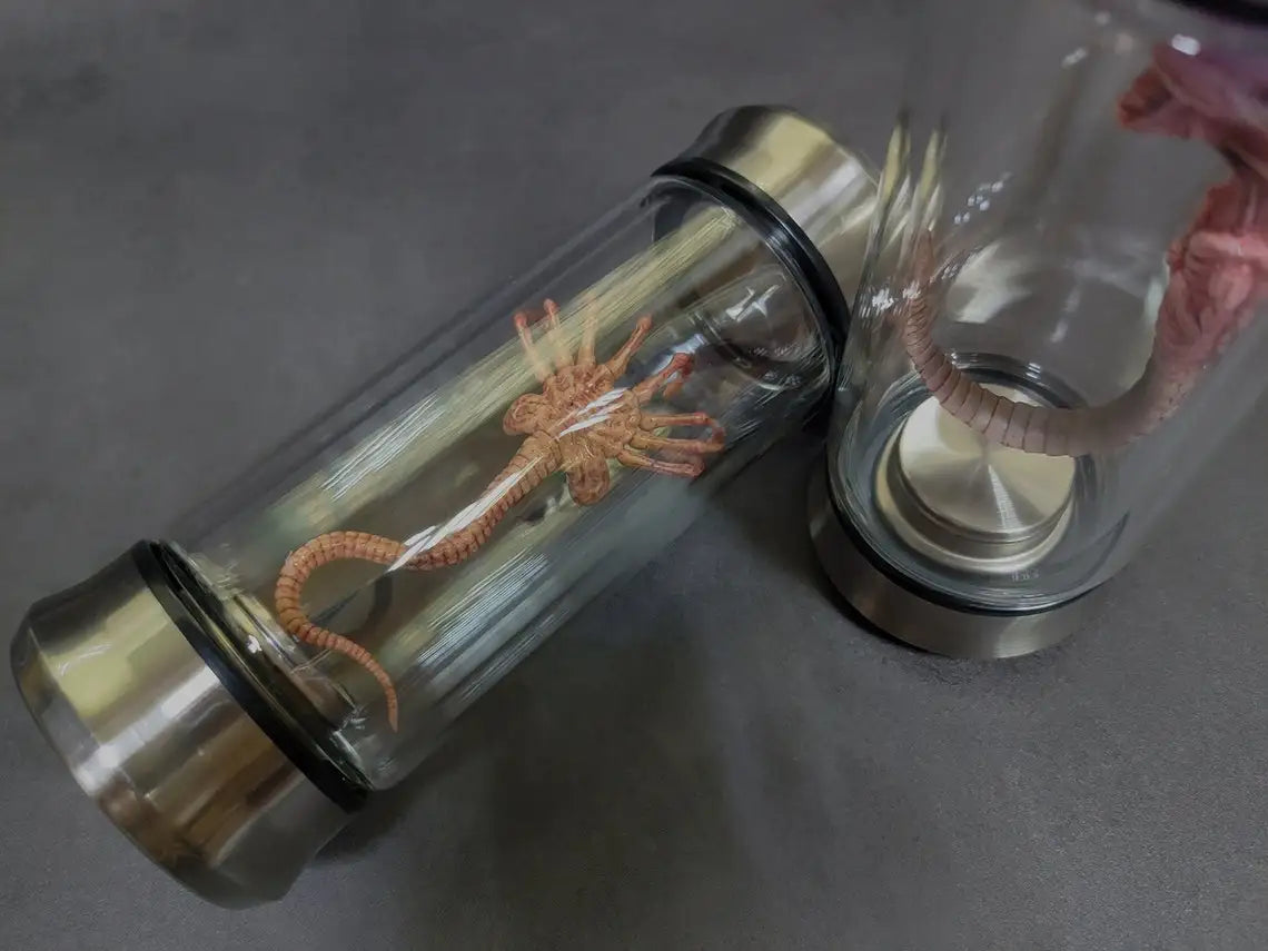 Alien Jar Xenomorph Specimen - Facehugger Embryo Glass Jar Movie Prop Replica - Yurei Works