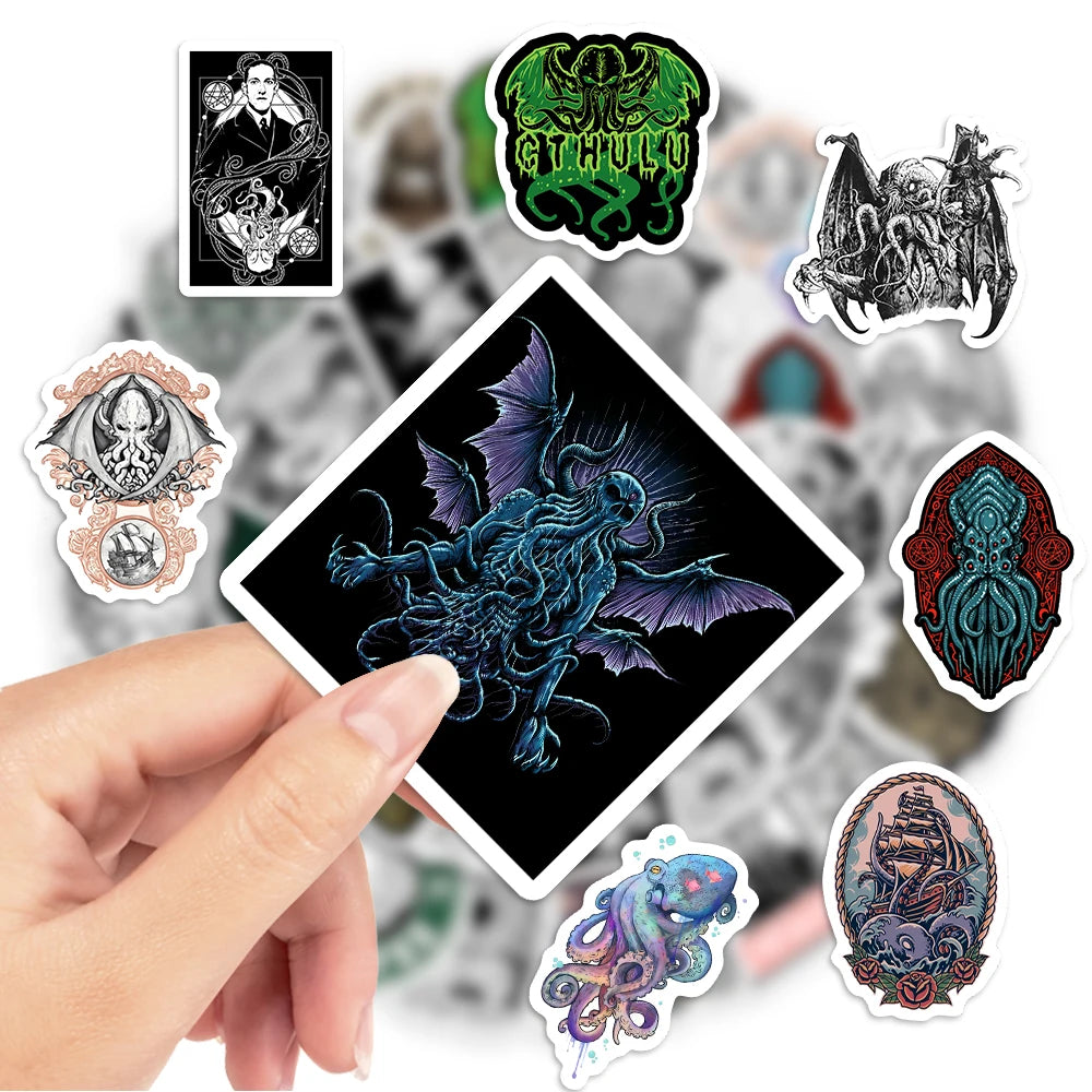 Waterproof Cthulhu Mythos Stickers - Classic DIY Vinyl Decals for Laptops, Skateboards, and More - Yurei Works