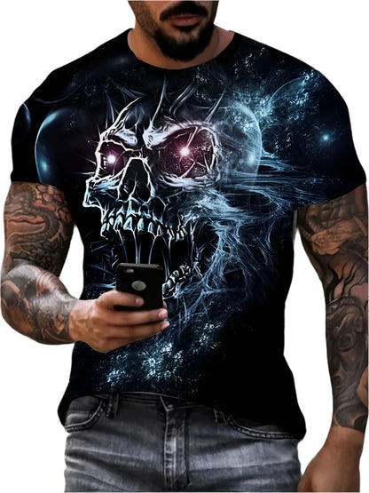 Vintage Horror 3D Skull Men's T-Shirt