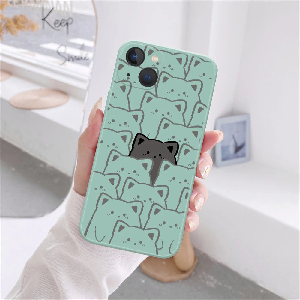 Cute Cat Silicone iPhone Case - Yurei Works