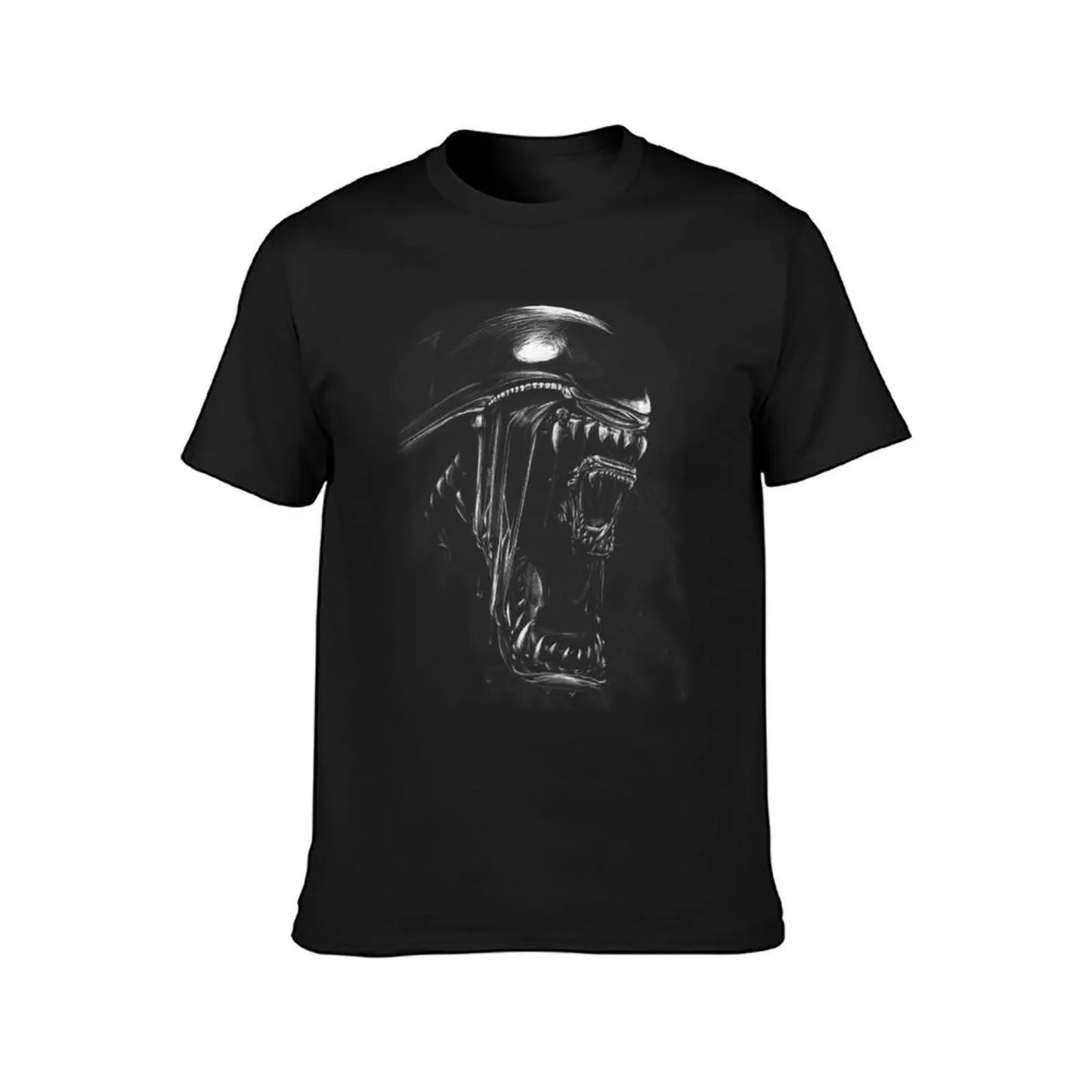 Alien/Xenomorph scratchboard design T-Shirt graphics quick-drying summer tops boys animal print mens t shirts pack - Yurei Works