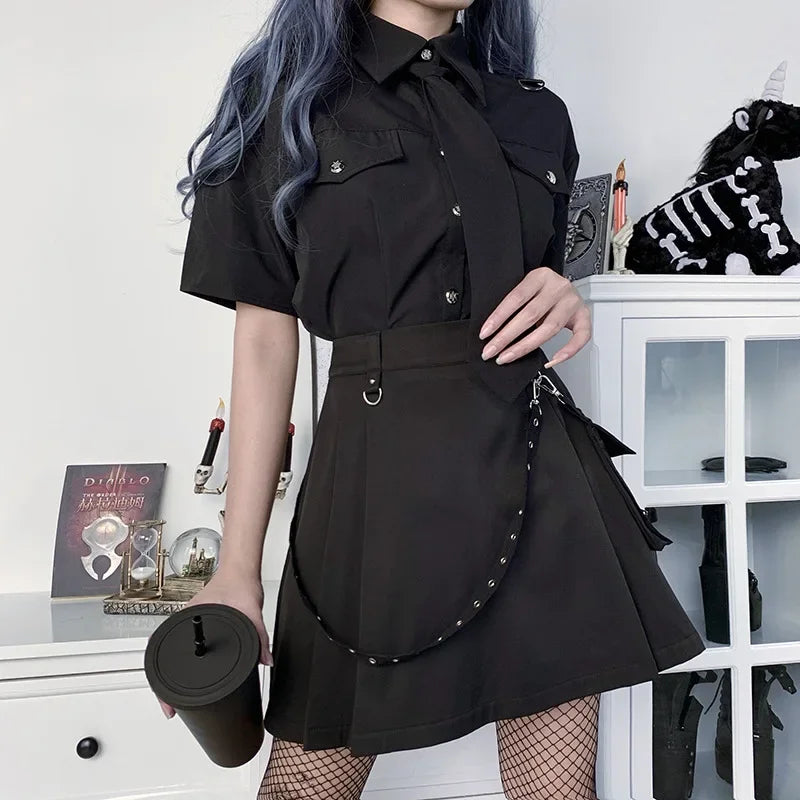 Punk Gothic Mini Skirt - Yurei Works