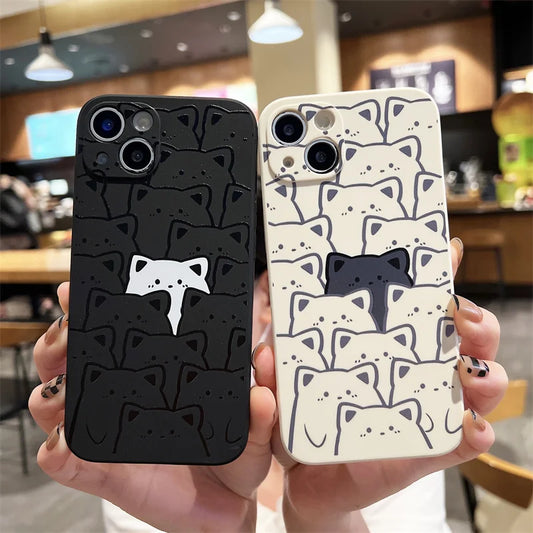 Cute Cat Silicone iPhone Case - Yurei Works