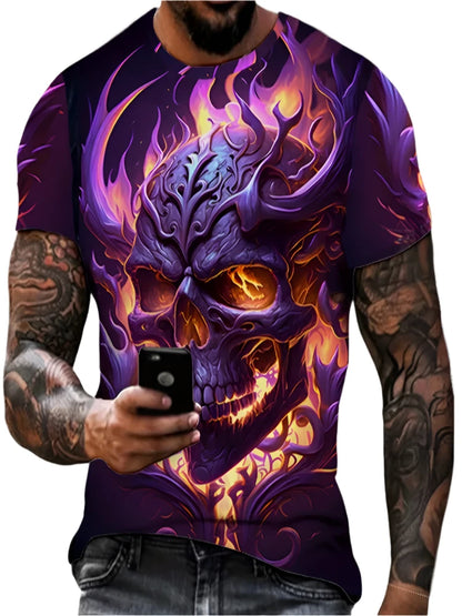 Vintage Horror 3D Skull Men's T-Shirt