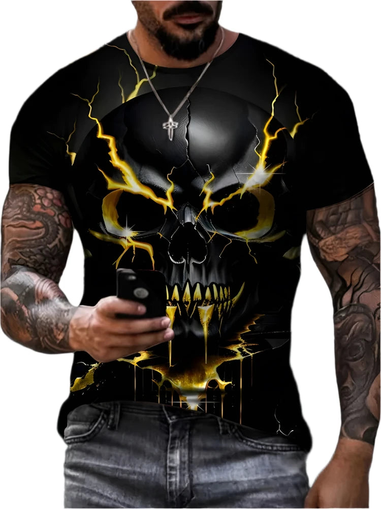 Vintage Horror 3D Skull Men's T-Shirt