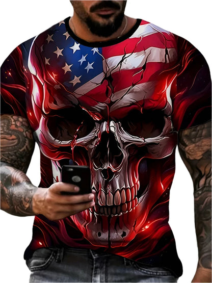 Vintage Horror 3D Skull Men's T-Shirt