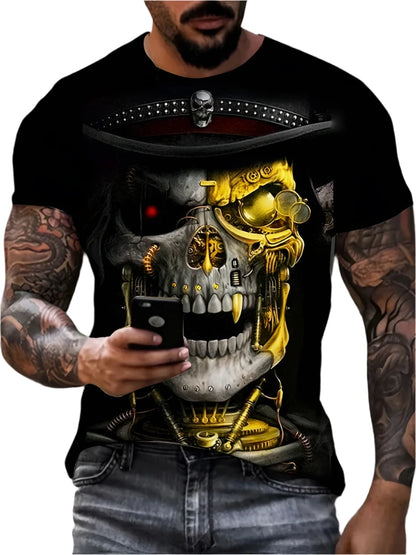 Vintage Horror 3D Skull Men's T-Shirt