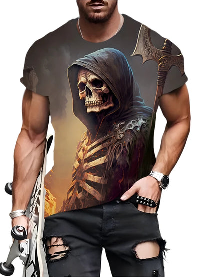 Vintage Horror 3D Skull Men's T-Shirt