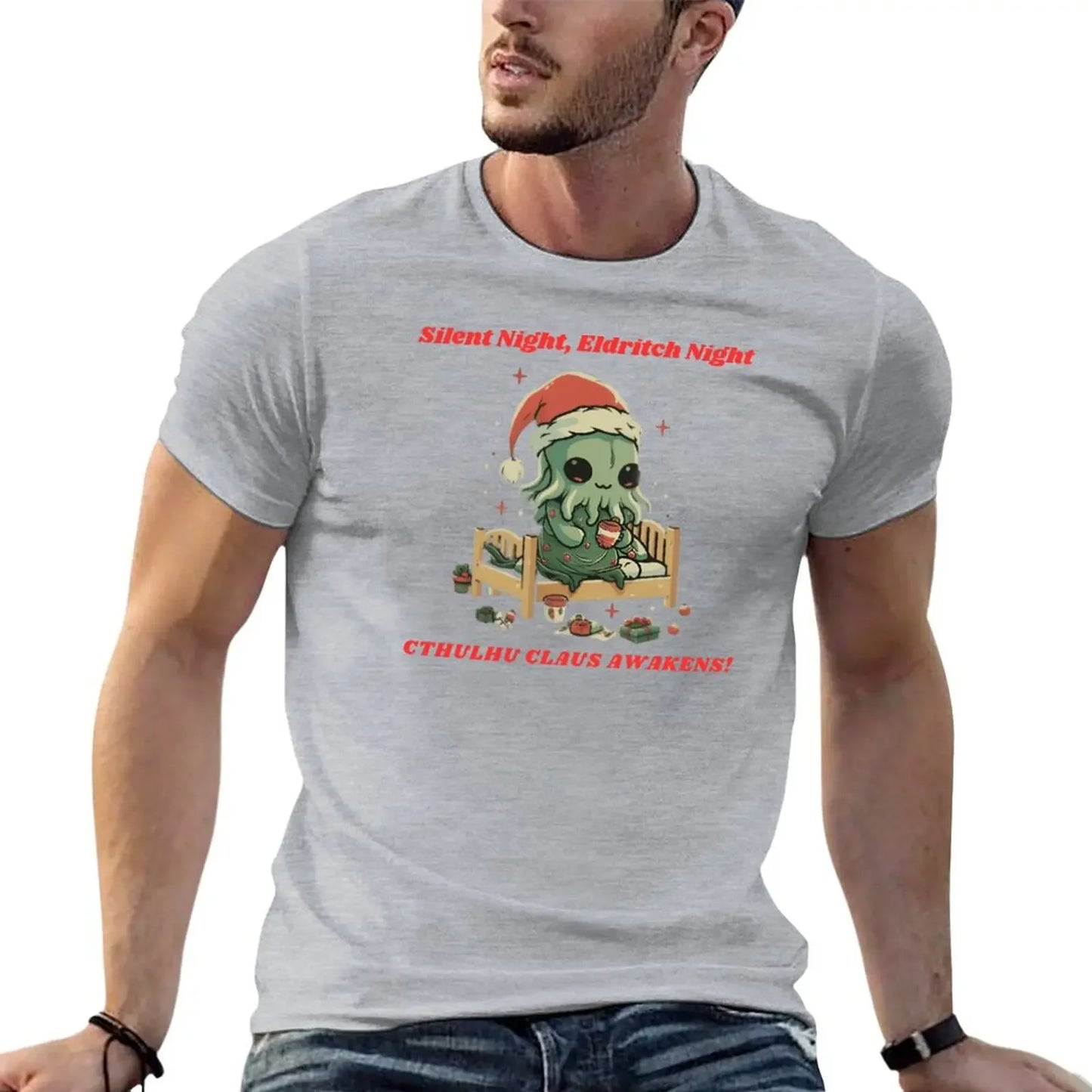 Cute Santa Claus Cthulhu T-Shirt - Men’s Casual Graphic Tee for Summer - Yurei Works