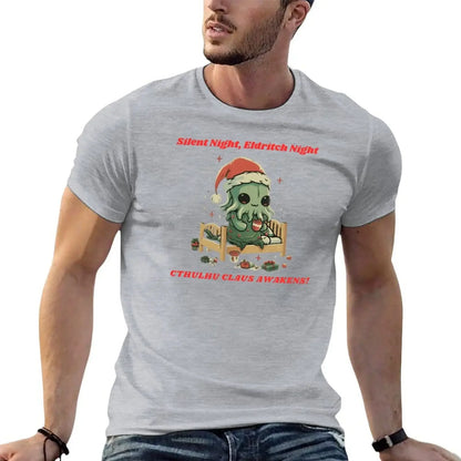 Cute Santa Claus Cthulhu T-Shirt - Men’s Casual Graphic Tee for Summer - Yurei Works