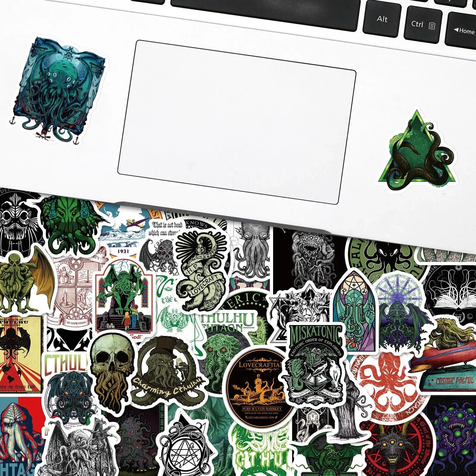 50PCS Cool Cthulhu Mythos Horror Stickers - Perfect for Suitcases, Laptops, Skateboards, Phones, and More! - Yurei Works