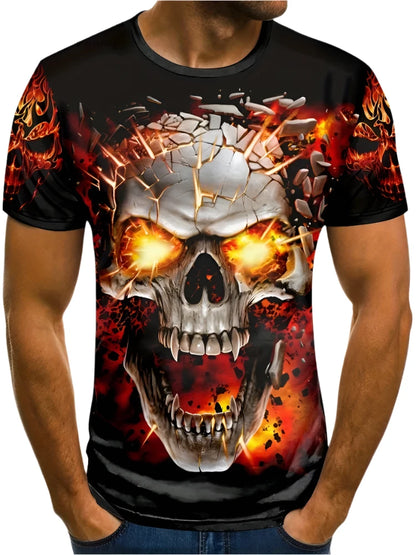 Vintage Horror 3D Skull Men's T-Shirt