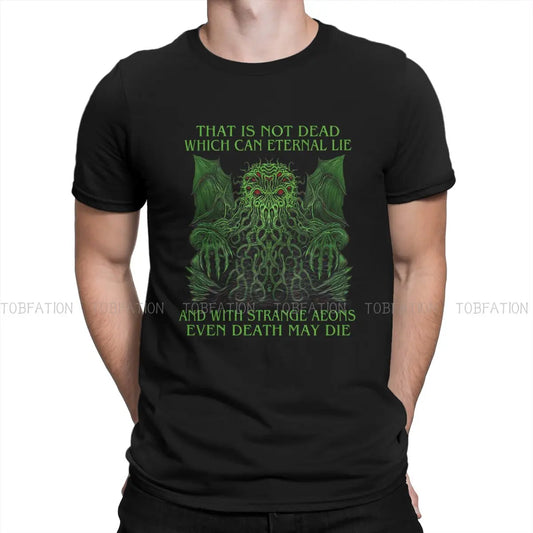 "Cthulhu Mythos 'That Is Not Dead' Men's Graphic T-Shirt - Casual Crewneck Cotton Tee" - Yurei Works