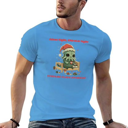 Cute Santa Claus Cthulhu T-Shirt - Men’s Casual Graphic Tee for Summer - Yurei Works