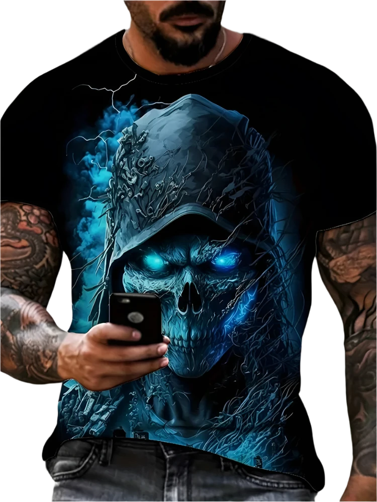 Vintage Horror 3D Skull Men's T-Shirt