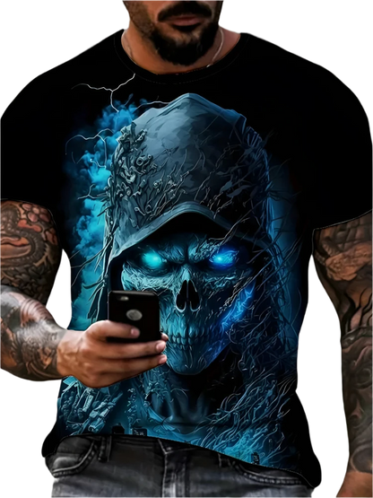 Vintage Horror 3D Skull Men's T-Shirt