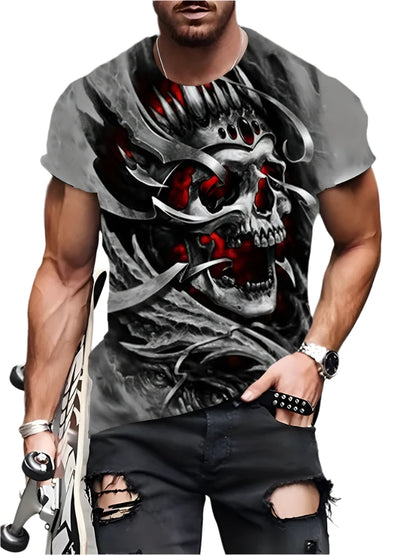 Vintage Horror 3D Skull Men's T-Shirt