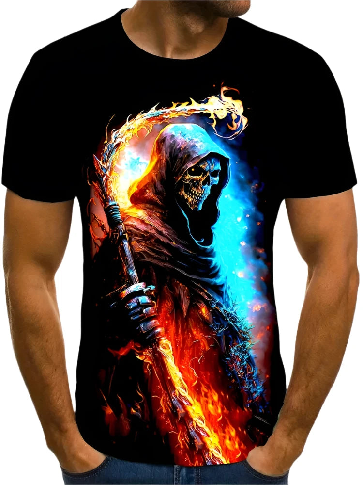 Vintage Horror 3D Skull Men's T-Shirt