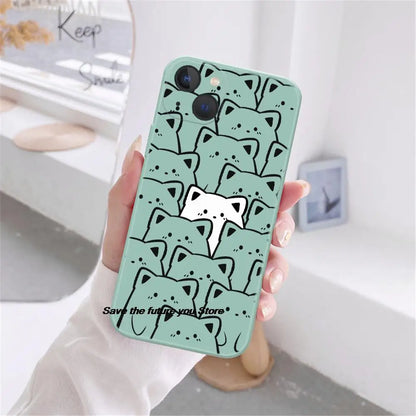 Cute Cat Silicone iPhone Case - Yurei Works