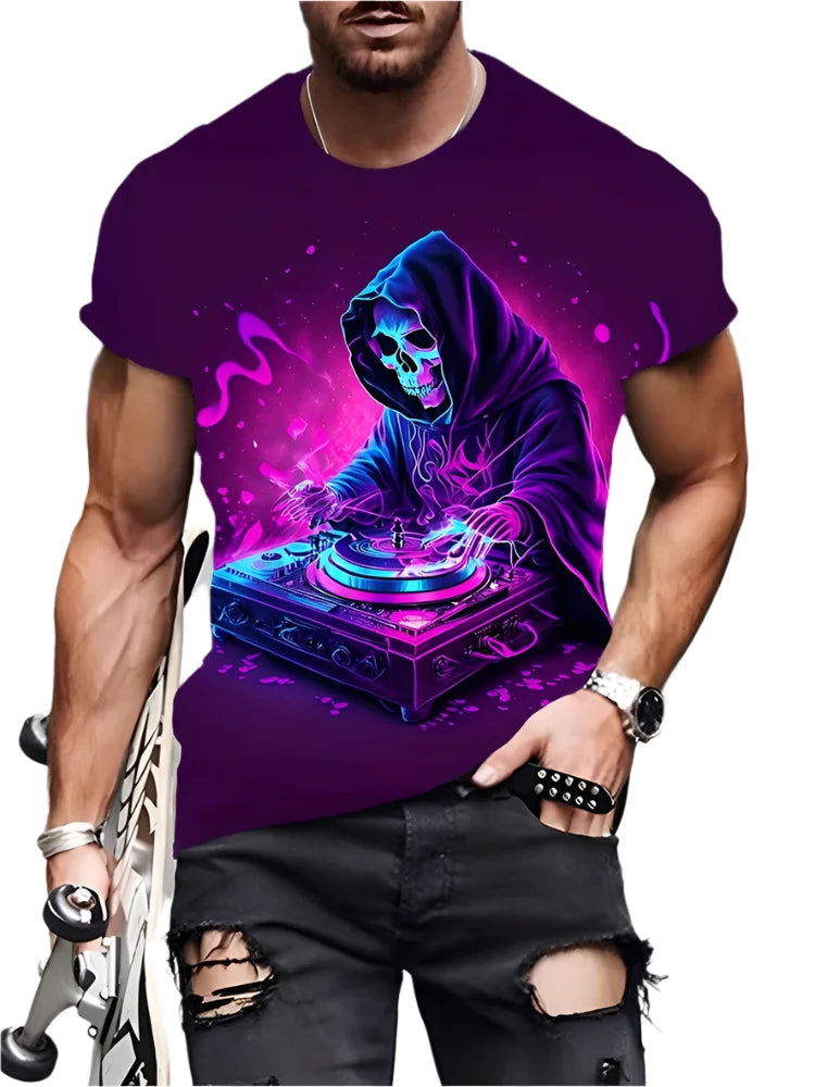 Vintage Horror 3D Skull Men's T-Shirt