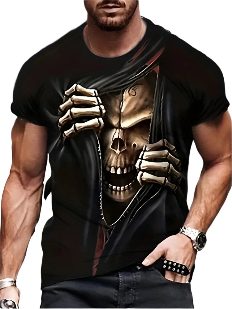 Vintage Horror 3D Skull Men's T-Shirt