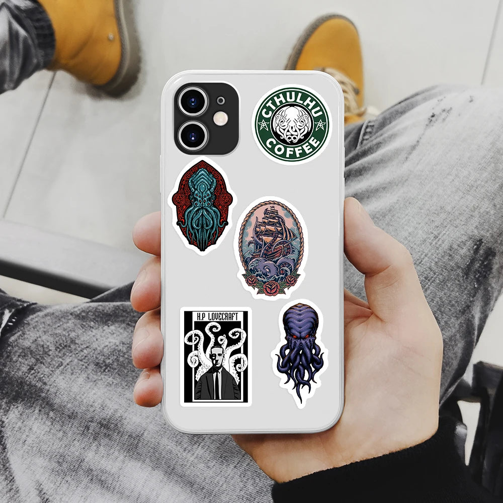 Waterproof Cthulhu Mythos Stickers - Classic DIY Vinyl Decals for Laptops, Skateboards, and More - Yurei Works