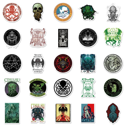 10/50PCS Cool Horror Great Cthulhu Stickers Suitcase Laptop Skateboard Phone Fridge Luggage Decal Cartoon Mythos Sticker Toy - Yurei Works