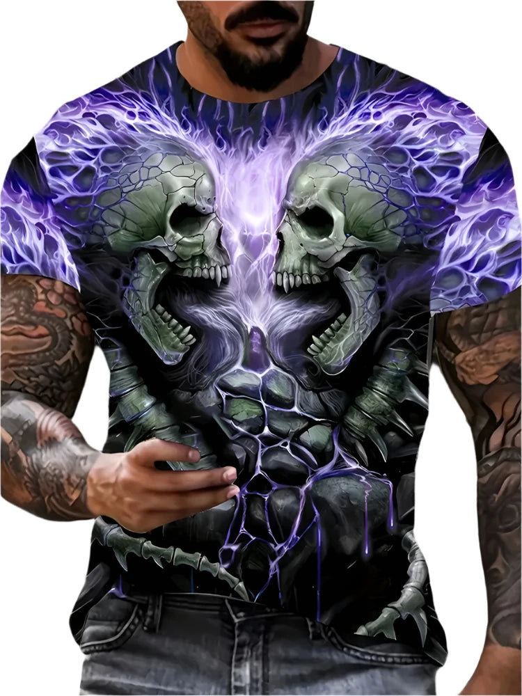 Vintage Horror 3D Skull Men's T-Shirt